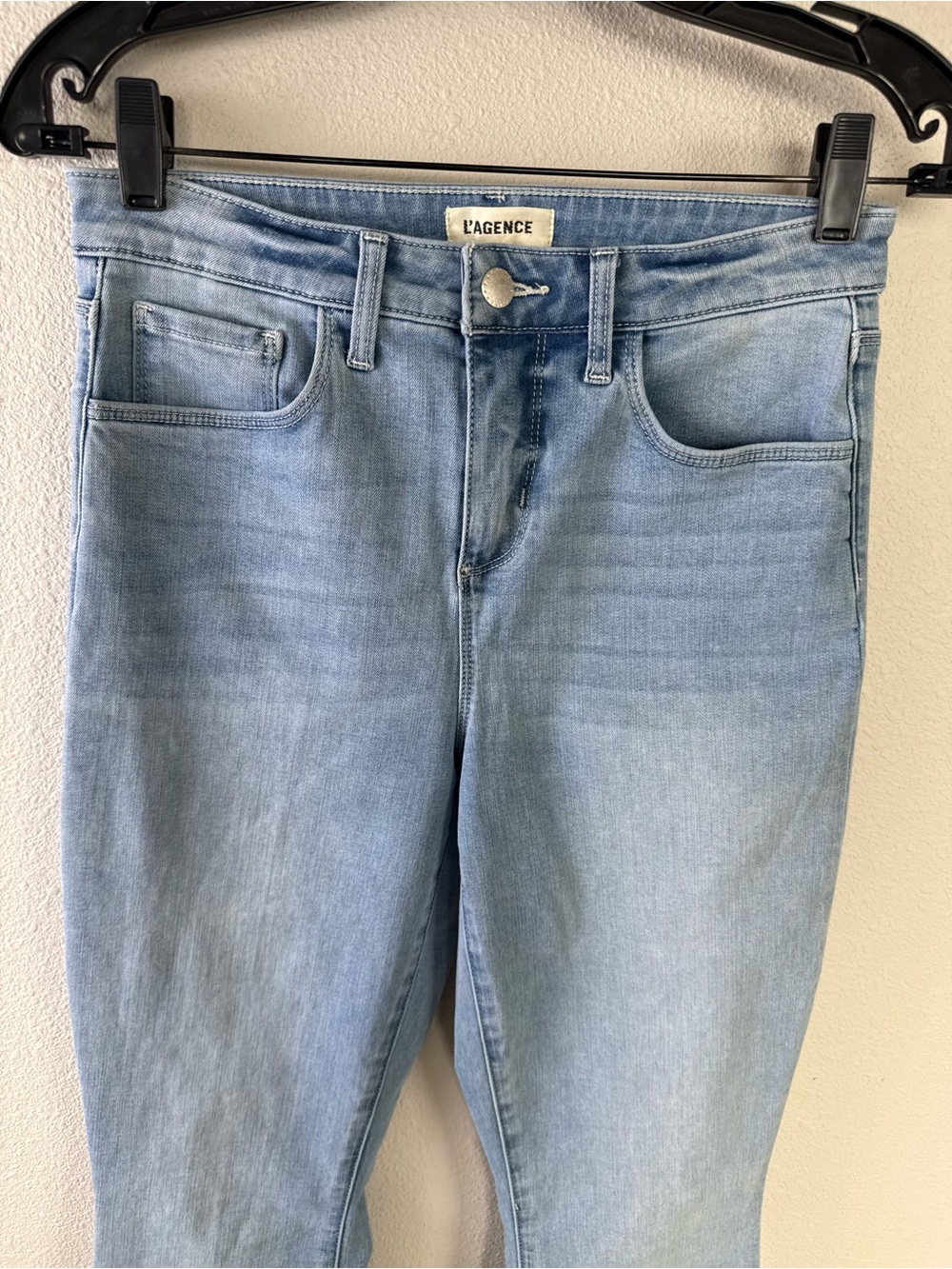 L’AGENCE Marty Flare Jeans Dorian Light Blue Boho Casual Women’s Size 26 - Picture 4 of 10